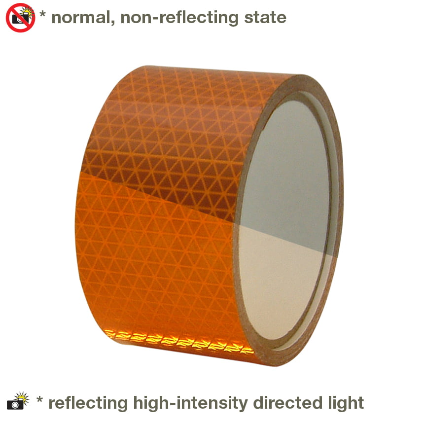 AMBER  YELLOW GOLD Reflective  Conspicuity Tape 3" x 25 ft 