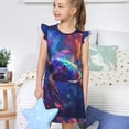 thumbnail image 4 of Fotbe Starry Sky Turtle Vestido de Dormir para Niñas de 3 a 10 Años, Mangas Cortas, Estilo Princesa, Pijama Camisón con Mangas Voladas-XX-Large, 4 of 6