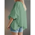 thumbnail image 6 of Women's T-shirt Round neck short-sleeved casual tops Elegant solid colour T-shirt tops, 6 of 6