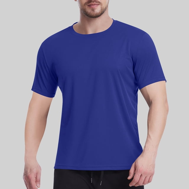 breaise T-Shirt à Manches Courtes pour Hommes Séchage Rapide Athlétique Course Col Rond Gym T-Shirt Basique Uni Violet TG en Solde