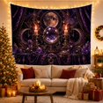 thumbnail image 3 of Lit Candle Altar with Sits Detailed Full Moon, Cozy Farmhouse for Farmhouse Decor Lovers, Aesthetic Wall Decor, Housewarming Gift, Tapestry Wall Hanging for Dorm and Living Room, 3 of 7