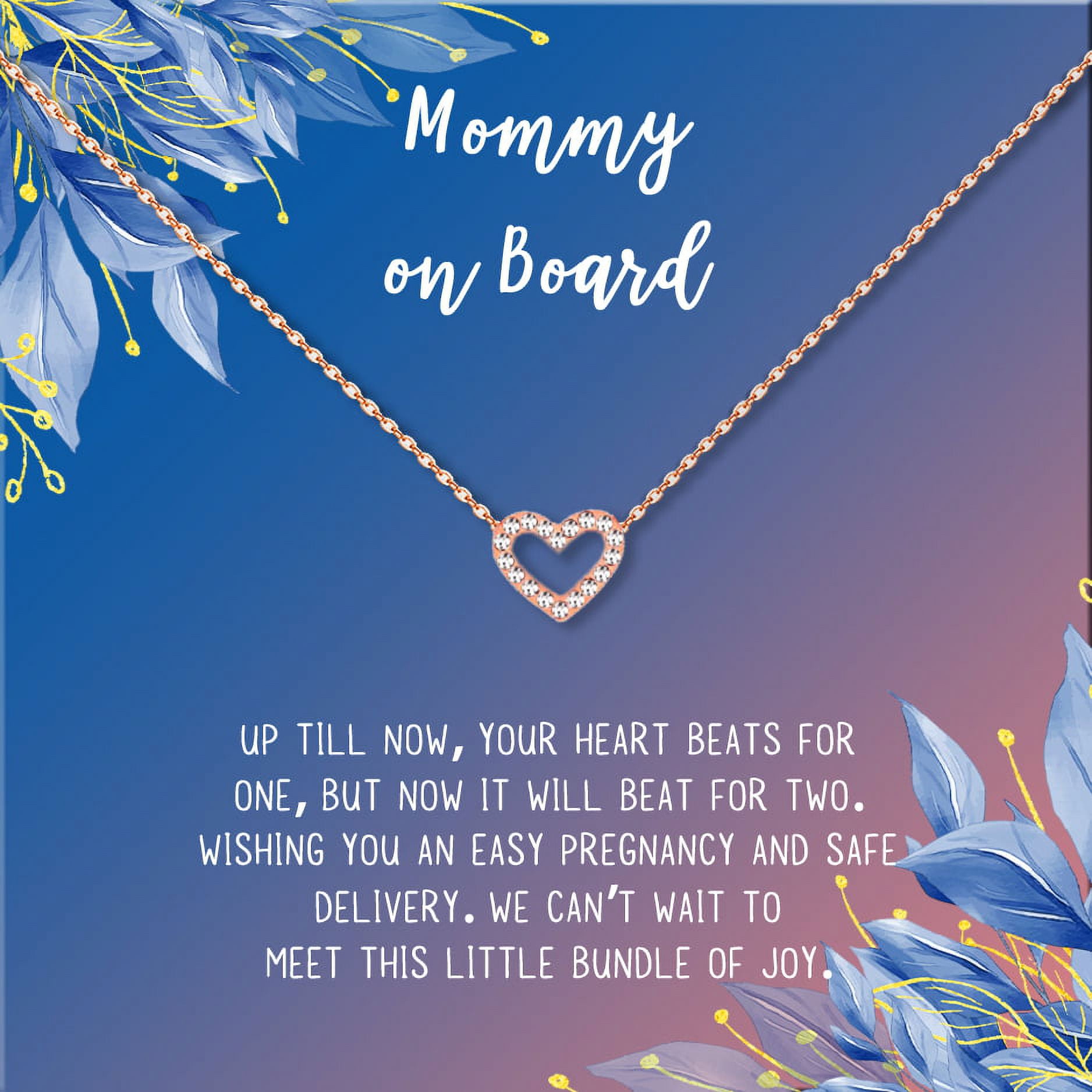 Mommy to Be Christmas Jewelry Gift Set for Mom, Rose Gold Heart Jewelry for Sister, Pendant Necklace Gift for Women, Gift for Her, Necklace Jewelry Gift Set for Mom, Christmas Gift for Her
