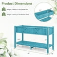 thumbnail image 5 of PetFurnishn HIPS Raised Garden Bed, Elevated Planter Box w/Legs, Storage Shelf, Drainage Holes, Weather-Proof Standing Raised Beds for Backyard Porch Balcony Flower Herb (Blue, 44" x 18" x 29"), 5 of 18
