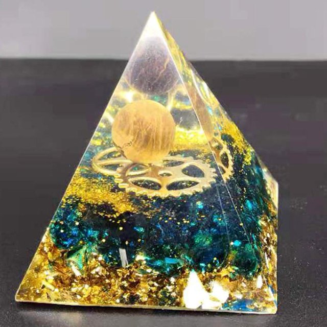Generador De Energía Pirámide de orgón Cristal Amatista Peridoto Piedra curativa Generador de energía (B) Wdftyju Libre de BPA