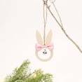 thumbnail image 4 of Conejo de madera de Pascua con pajarita, decoración de campana, colgante de conejo, decoración de fiesta, manualidad para regalo, 4 of 6