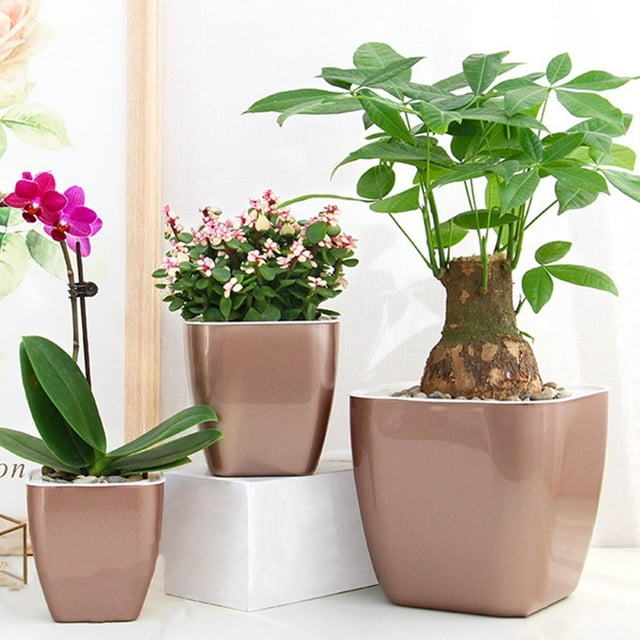 Flower Pot Self Watering Heat Resistant PP Automatic Draining System Planter Household Supplies