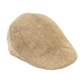 thumbnail image 2 of XIAOCHA Mens Textured‑Weave Woven Flat Cap Solid Sleek Silhouette City Trip Hats,Khaki, 2 of 2