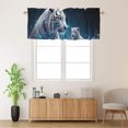 thumbnail image 2 of Tiger Rod Pocket Thermal Insulated Curtain Valance Wildlife Animal Tiger Mom and Son Blue Starry Sky Window Treatment Valance Curtains for Bathroom 54 by 18 in, 1 Panel, 2 of 6