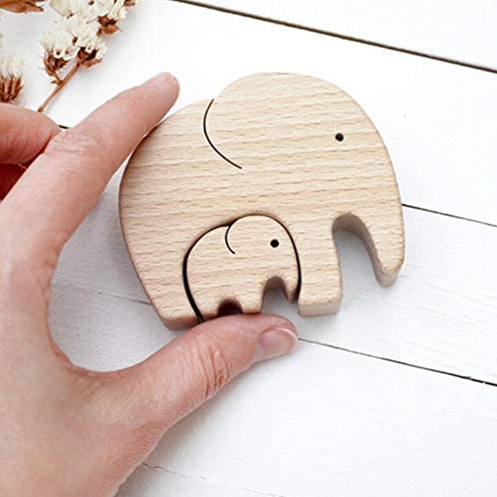 Details about   Mother's Day Gifts Elephant Mother And Child Shaped Design Wooden Ornament 