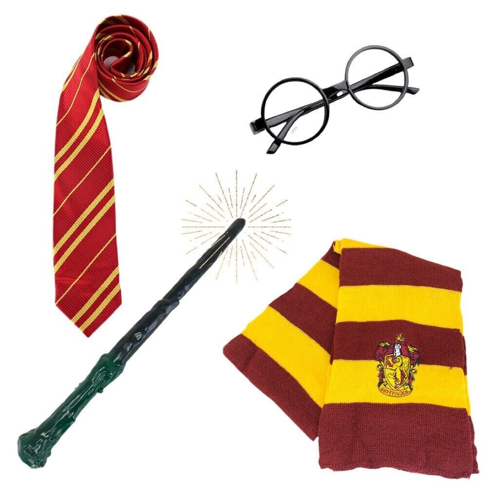 Harry Potter Wizard Robe Costume Set, Size L: Includes Tie, Glasses ...