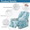 thumbnail image 5 of Xixirimido Marble Blue Pattern Stretch Recliner Slipcovers Printed Sofa Cover 4-Piece Lazy Boy Chair Covers Furniture Protector Recliner Chair Cover with Side Pockets for Living Room, 5 of 7