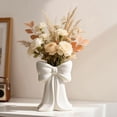 thumbnail image 4 of Pink Bow Vase Coquette Ceramic Vase – 6.1 x 4.7 in Decorative Pen Holder Makeup Brush Holder for Women, Contemporary Design Home Office Shelf Table Decor, Christmas Gift,pink flower vase, 4 of 7