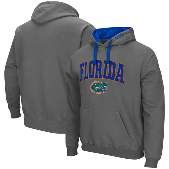 Men's Colosseum Charcoal Florida Gators Big & Tall Arch & Logo 2.0 Pullover Hoodie