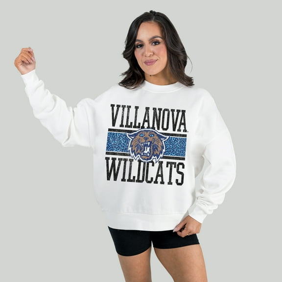 Women's Gameday Couture White Villanova Wildcats Fair Catch Pullover Sweatshirt