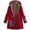 Red, variant on Women's Winter Coat Ethnic Style Patchwork Sherpa Fleece Lined Hooded Jacket Plus Size Fluffy Warm Outwear with Pockets Red S