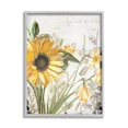 thumbnail image 4 of Stupell Industries Soft Sunflower Floral over Vintage Plant Illustration Gray Framed by Kim Allen, 4 of 5