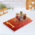 thumbnail image 5 of Iauyy Modern Square Bathroom Tray with Handles - Acrylic & Aluminum Alloy Vanity Countertop Organizer ，Texture Close-up, 5 of 7