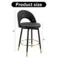 thumbnail image 4 of Modern 360 ° rotatable Bar chair (Set of 2), With PU Upholstered and metal legs for Dining room, Black, 4 of 18