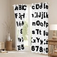 thumbnail image 3 of Manfei Cartoon Alphabet Blackout Curtains Set of 2 (52x84 Each),White Black Window Curtains,English Letter Curtains and Drapes For Girl Boys,Microfiber Bedroom Decor, 3 of 6