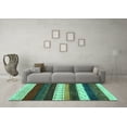 thumbnail image 3 of Ahgly Company Indoor Round Abstract Turquoise Blue Contemporary Area Rugs, 5' Round, 3 of 4