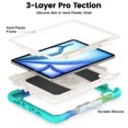 thumbnail image 4 of for iPad Pro 11 inch (2022/2021/2020/2018) Case, 3in1 Heavy Duty Shockproof Tablet Case with Stand, Shoulder Strap, Rainbow Blue, 4 of 7