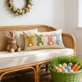 thumbnail image 6 of Under $5 Easter Embroidered Throw Pillow Covers 20 x 12" Easter Decorative Pillow Cases Easter Bunny Decorations Rabbit Pattern Sofa Couch Cushions for Happy Easter Spring Decor, 6 of 7