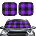 thumbnail image 6 of Lsque Purple Buffalo Plaid 2 PCS Windshield Sun Shade | CarFoldable Window Covers | Car Accessories Reflect UV for Universal Cars SUV Truck | Small, 6 of 7