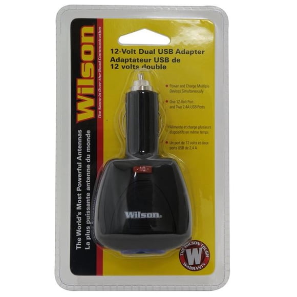 Wilsoni Antennas 3051224USBBL 12V 2.4 Amp Dual USB Adapter