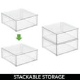 thumbnail image 2 of mDesign Plastic Stackable Bathroom Storage Organizer with Pull Out Drawer, Clear, 2 of 6