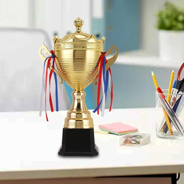 Copa de Trofeos de Premio de Metal, de Color Dorado, Recuerdos de Fiesta Multifuncionales, Accesorios para Competiciones Infantiles 375 cm CUTICAT Trofeo de premio