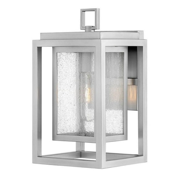 1 Light Small Outdoor Wall Lantern in Transitional Style 7 inches Wide By 12 inches High-Satin Nickel Finish-Led Lamping Type Bailey Street Home