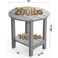 thumbnail image 4 of WINSOON 2-Tier Side Table Adirondack Table End Table with Storage Shelf Gray, 4 of 7