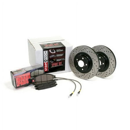 StopTech 978.39000 StopTech Sport Brake Kit Drilled And Slotted Front And Rear Incl. Rotors Pads And Stainless Steel Brake Line StopTech Sport Brake Kit