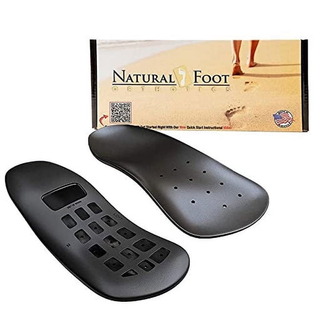Natural Foot Orthotics Arch Support Insole for Low to Flat Arches - Made with Semi-Rigid Material Plantar Fasciitis Relief Arch Support Shoe Inserts Podiatrist Approved Slim Stabilizer
