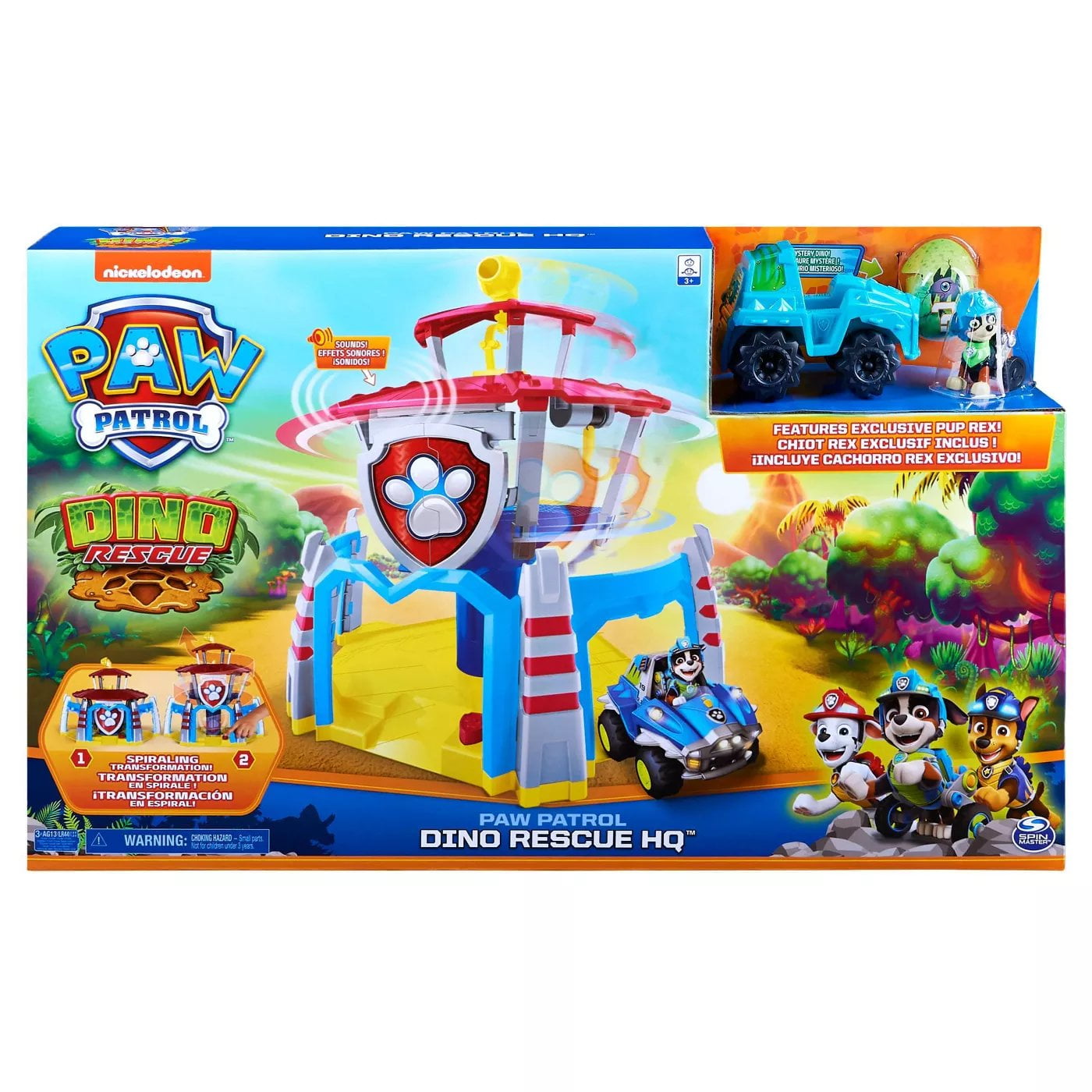 Paw Patrol おもちゃ11点セット Paw Patrol Chase Dino Rescue Rex Dinosaur HQ Tower Toy Set