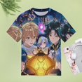 thumbnail image 5 of Genshin Impact Womens T-Shirt Round Neck Short Sleeve Tee Shirts Summer Breathable Tops Blouse 6XL, 5 of 8