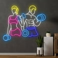 thumbnail image 2 of Glowneon Woman Man Dumb-bells Neon Sign, Gym Fitness Club Sign Decor, 2 of 4