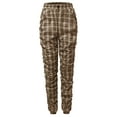 thumbnail image 1 of A2Y Women's Plaid Sporty Style Ruched Adjustable Drawstring Jogger Pants Khaki S, 1 of 1