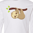 thumbnail image 4 of Inktastic Cute Sloth Hanging From Tree Branch, Lazy Sloth Long Sleeve Youth T-Shirt, 4 of 5