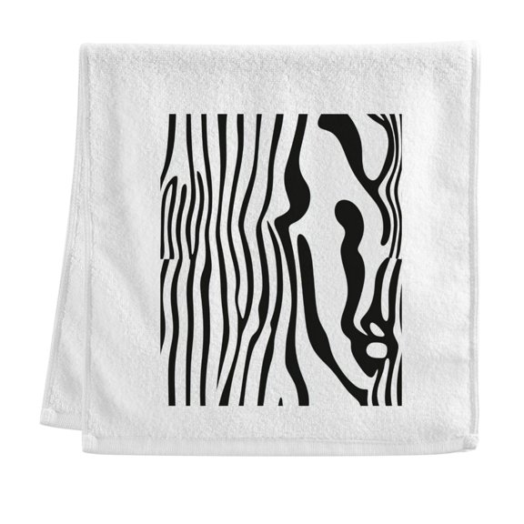 Art Black and White Pattern Soft Cotton Towel with Vibrant Print, Perfect for Bathroom, Beach, and Travel
