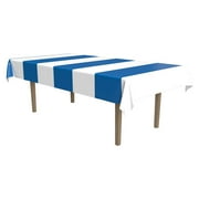 12 Pack Beistle Oktoberfest Blue/White Stripes Tablecover