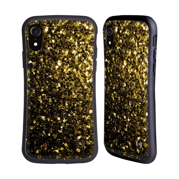 Head Case Designs Officially Licensed PLdesign Glitter Sparkles Yellow Gold Hybrid Case Compatible with Apple iPhone XR