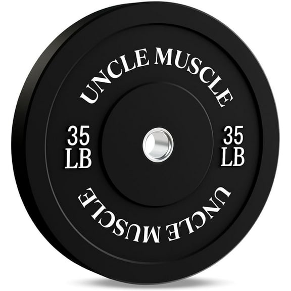 Uncle Muscle Rubber Bumper Plates Olympic Weight Powerlifting Plates for Strength Training Weight Lifting Plate Home Gym for 2 Inch Barbell
