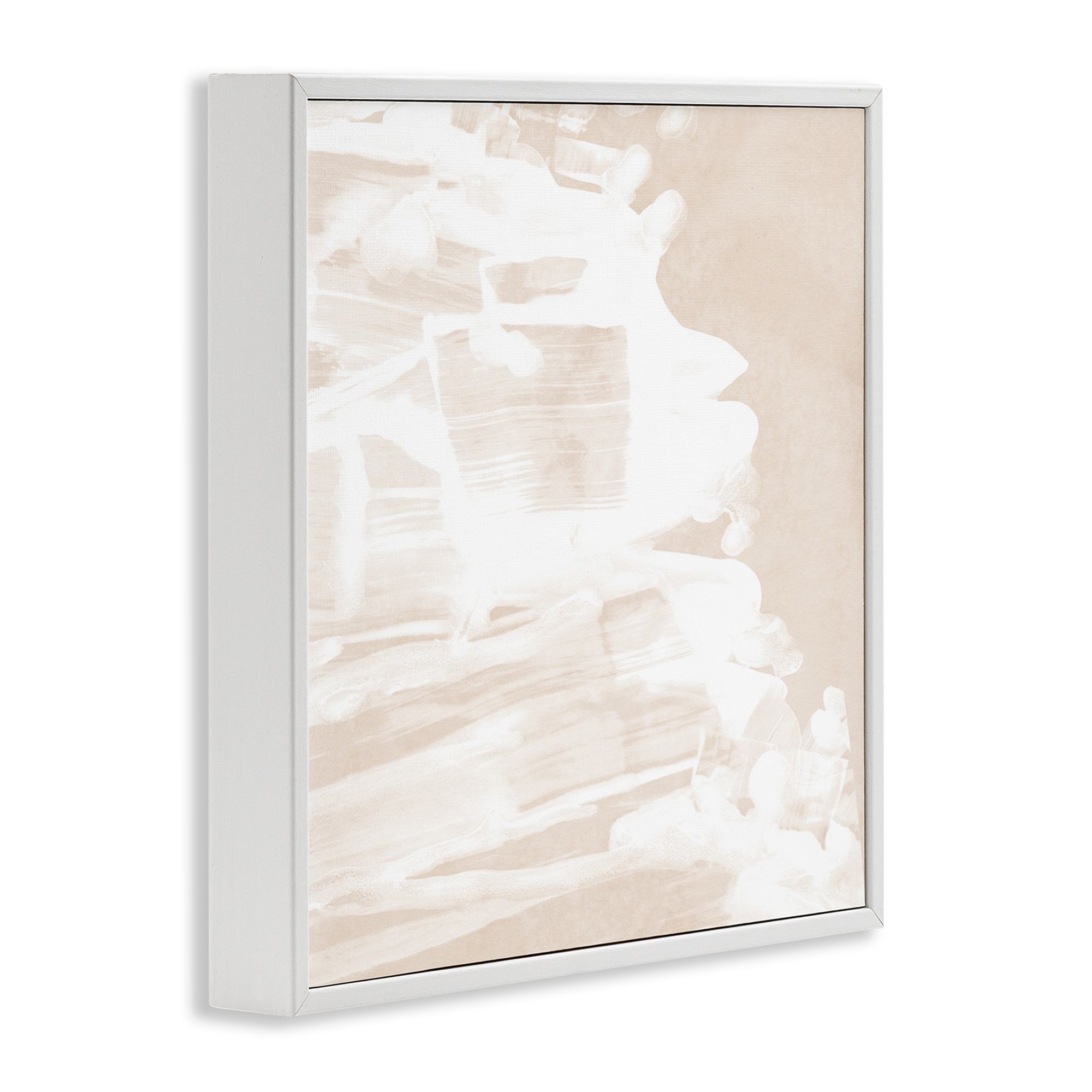 Stupell Industries Abstract Tide Movement Abstract Painting White Framed Art Print Wall Art, 12 x 12