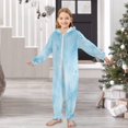 thumbnail image 6 of Soft Big Kids Onesie Pajamas Cozy Loose-Fit Jumpsuits for kids with Pockets for Christmas Lounge & Play Light Blue Icy Texture, 6 of 8