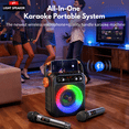 thumbnail image 4 of JAUYXIAN Karaoke Machine for Adult, Bluetooth Speaker with 2 Microphones for Party, Portable Home Singing Speaker with RGB Light, Easy Control, Stereo Sound, 4 of 10