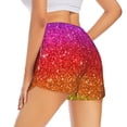 thumbnail image 3 of Goofa Rainbow Glitter Printed Women 2 in 1 Running Shorts,Quick Dry Athletic Workout Shorts,High Waisted Athletic Shorts with Liner Pockets-X-Large, 3 of 9