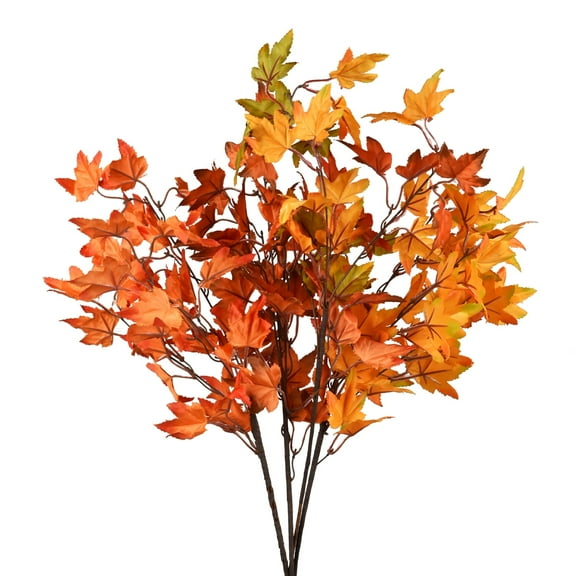 Coolmade 4 Pcs Artificial Fall Flowers Autumn Flowers Artificial for Decoration Fall Bouquet Maple Leaves Arrangement Faux Fall Flower Branches for Thanksgiving Table Centerpieces Decor