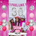 thumbnail image 4 of Man i Feel Like Im 30 Decorations, Disco Cowgirl Decorations 30th Birthday, Hot Pink Silver Cow Print Foil Balloons Banner Cake Topper Fringe Curtain Backdrop for Western 30th Birthday, 4 of 5