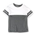 thumbnail image 1 of Ecko Unltd. Camiseta básica de manga a rayas con bloques de colores para mujer, gris, pequeña, 1 of 1